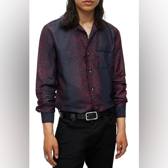John Varvatos Farron Ombre animal print shirt. Size XS BNWT - Picture 6 of 7